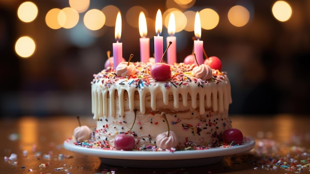 день рождения торт со свечами