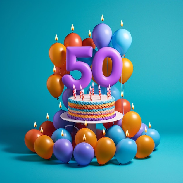 Premium AI Image | a birthday cake with a number 50 on it