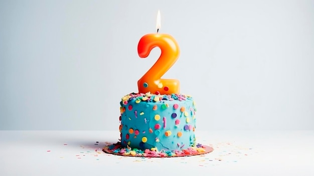 数字付きの誕生日ケーキ 選択的な焦点