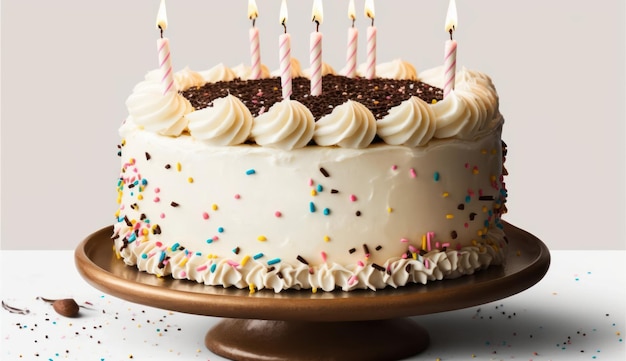 A birthday cake with sprinkles on it