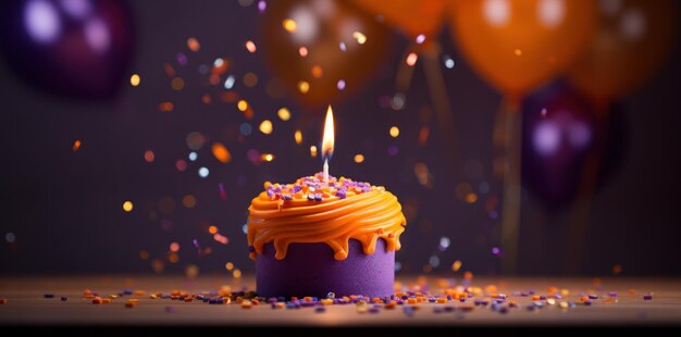 Birthday cale with candles background