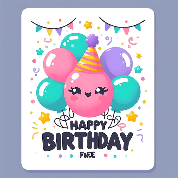 a birthday card with balloons on it that says happy birthday