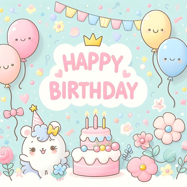 Photo a birthday card with a crown and a crown on it
