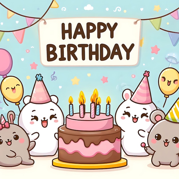 A birthday card with a happy birthday sign that says happy