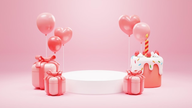 birthday celebration display podium