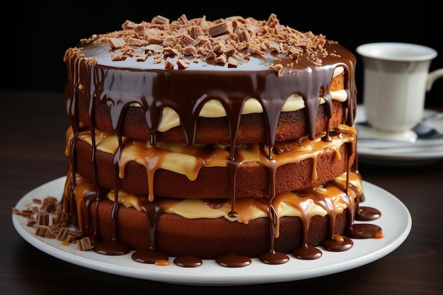 チョコレート バースデーケーキ 背景料理 456jpg