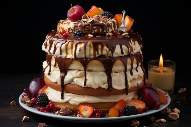 초콜릿 생일 케이크 배경 음식 505jpg