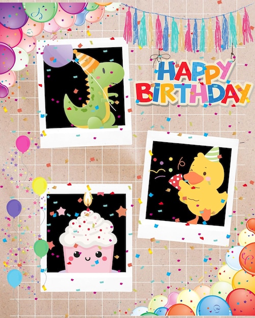 Photo birthday collage for kids