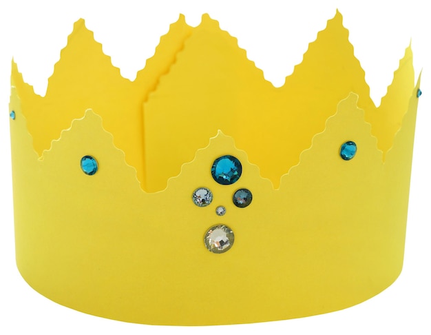 Birthday crown made of golden paper and stone