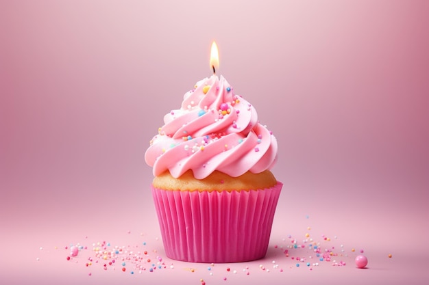 Birthday cupcake AI generated