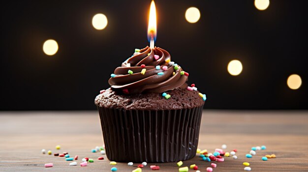 Photo birthday cupcake background hd 8k wallpaper stock photographic image