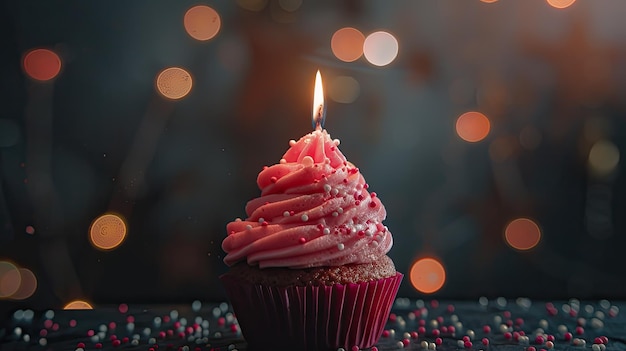 Birthday cupcake Generative AI