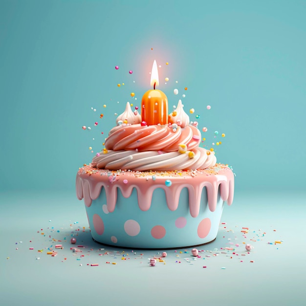 Birthday Delight Happy Birthday Cake Generative AI