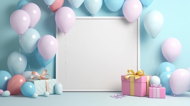 Birthday frame photo themed digital backdrop birthday party