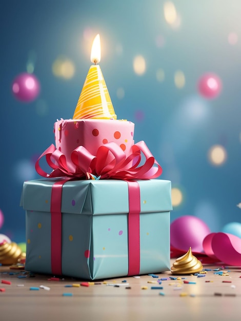 Birthday gift images with a plain background