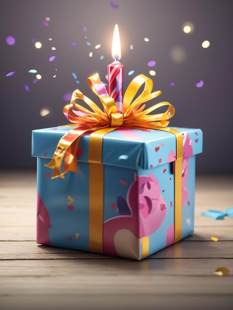 Birthday gift images with a plain background