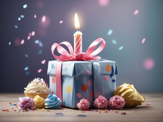 Birthday gift images with a plain background