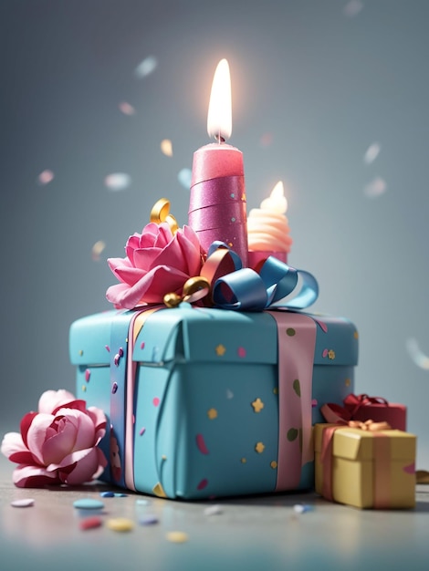 Birthday gift images with a plain background