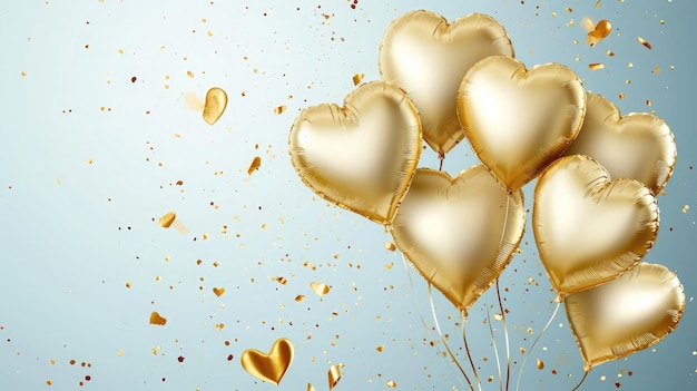 Дизайн фона с золотыми воздушными шарами на день рождения. С днем рождения золотой воздушный шар и элемент украшения конфетти для празднования дня рождения. Дизайн поздравительной открытки.