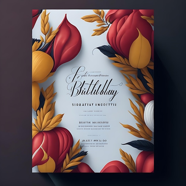 birthday invitation realistic design template