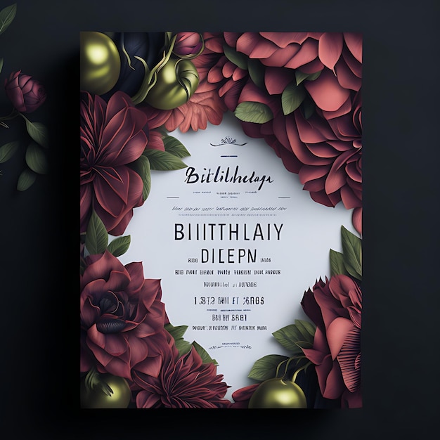 birthday invitation realistic design template