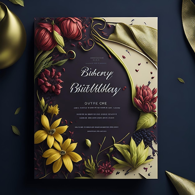 birthday invitation realistic design template