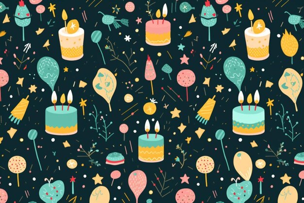 Photo birthday party background patterns birthday party celebration decoration anniversary