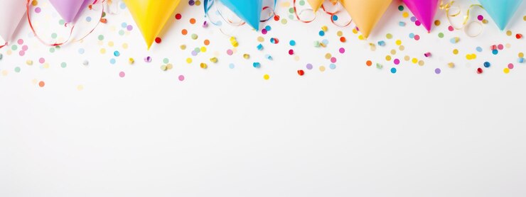 Photo birthday party background top view flat lay created with generative ai technology