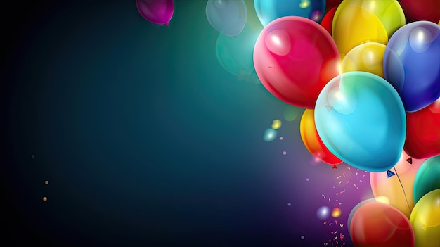 Birthday Party Background with Balloons Illustration AI GenerativexA