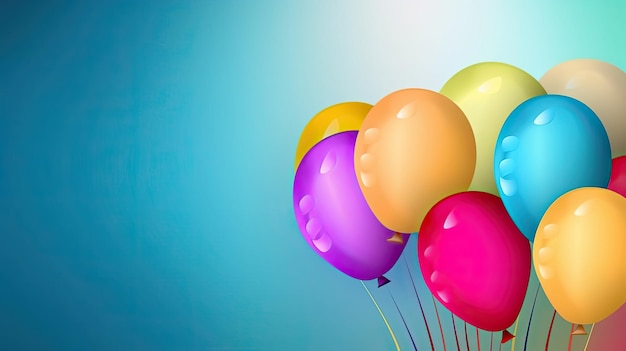 Birthday party background with balloons illustration ai generativexa