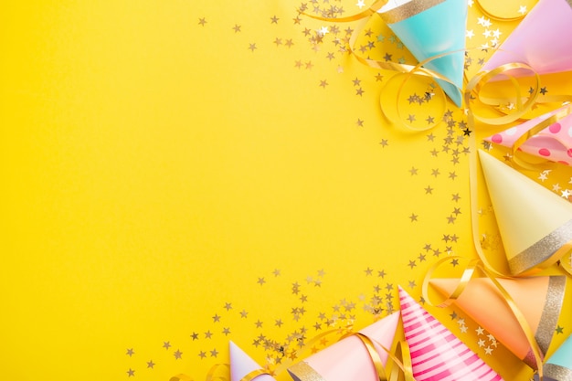 Birthday Party Background on Yellow 