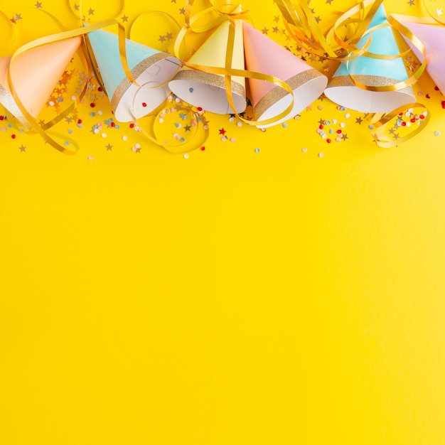 Birthday Party Background on Yellow 