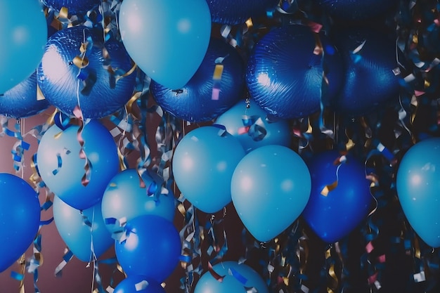 Birthday Party Holiday Balloon Background Illustration Generative AI