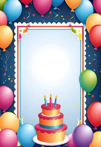 사진 생일 파티 초대 카드 배경은 텍스트를 위해 빈 공간을 텍스트 없이 복사합니다.