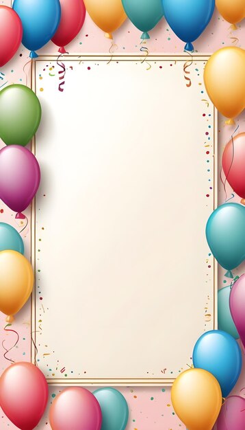 Photo birthday party invitation card background with empty without text copy space for text