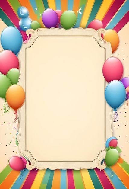 Photo birthday party invitation card background with empty without text copy space