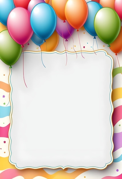 Photo birthday party invitation card background with empty without text copy space