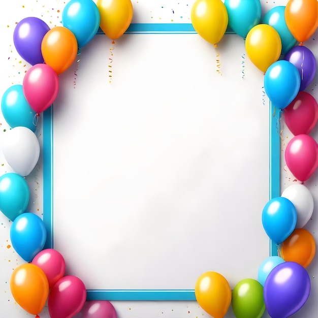 birthday party invitation card frame vertical background empty copy space for text