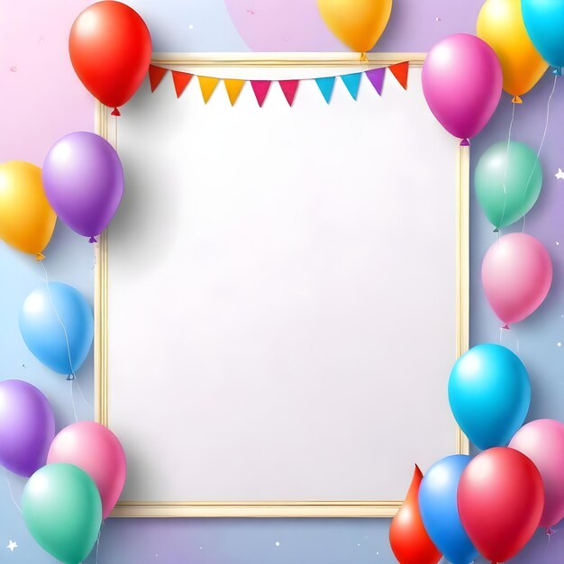 Foto cornice della carta d'invito per la festa di compleanno sfondo verticale spazio di copia vuoto per il testo