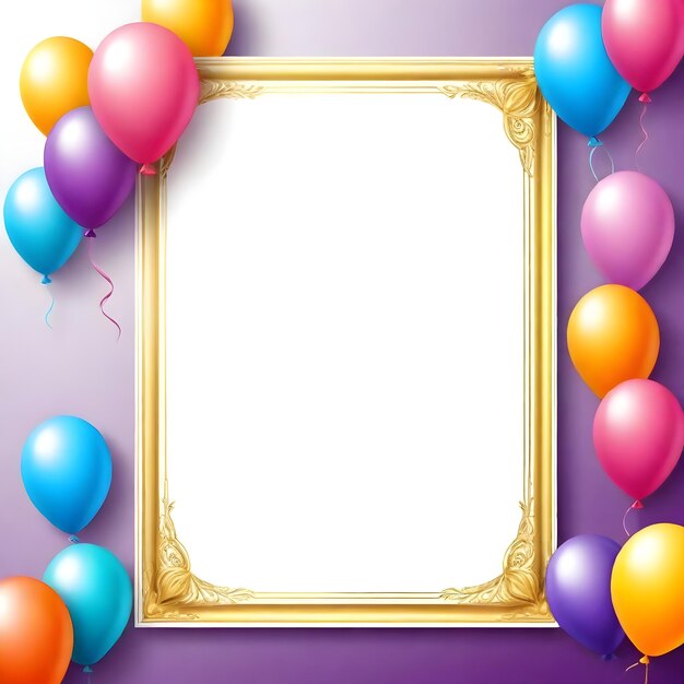 Foto cornice della carta d'invito per la festa di compleanno sfondo verticale spazio di copia vuoto per il testo