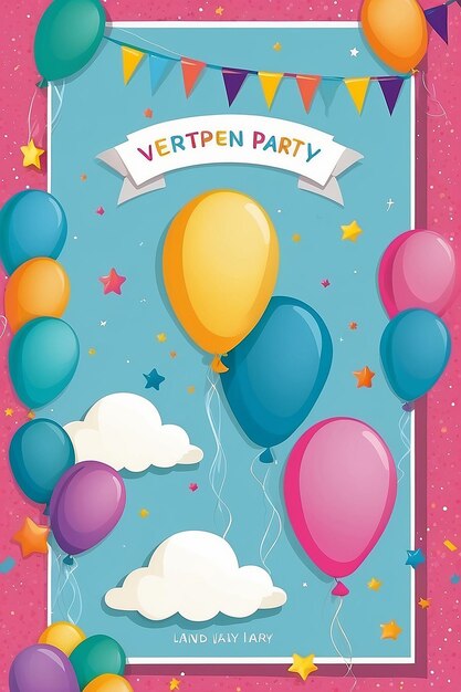 Birthday party invitations card with empty space for text