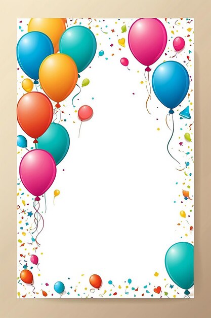 Birthday party invitations card with empty space for text