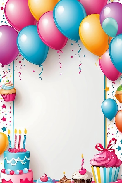 Birthday party invitations card with empty space for text