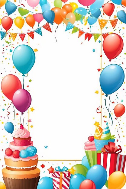 Birthday party invitations card with empty space for text