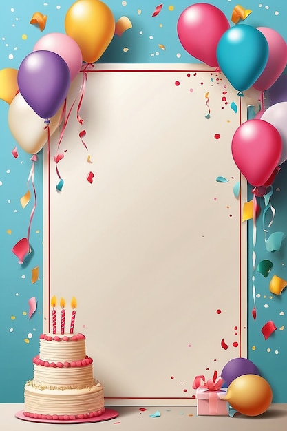 Photo birthday party invitations card with empty space for text