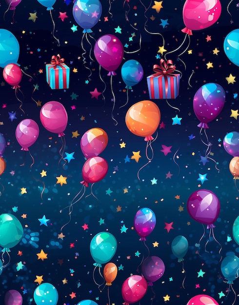 Birthday party patterned background