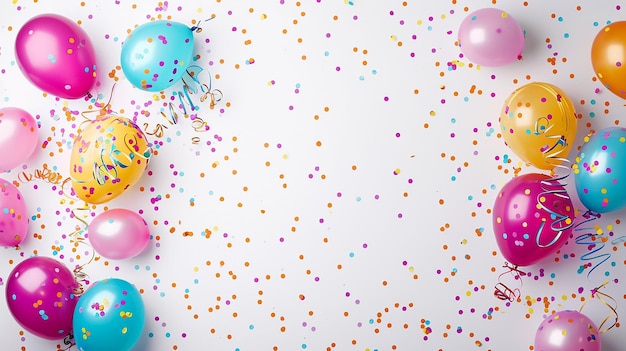 Foto una festa di compleanno con palloncini e confetti