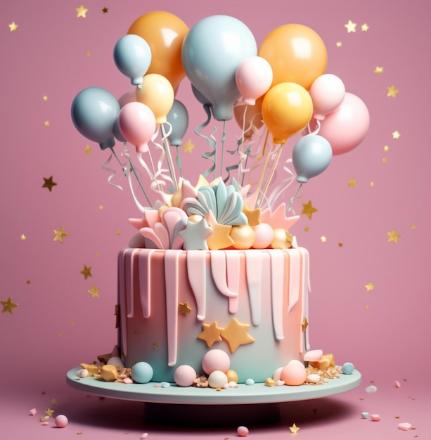 Birthday stars cake