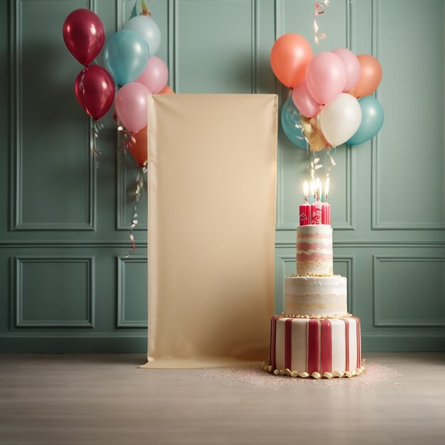 Photo birthday vertical blank banner