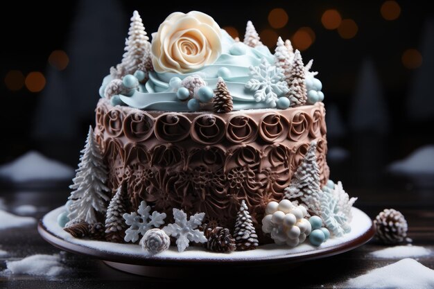 birthday winter cake chocolate advertising food photography